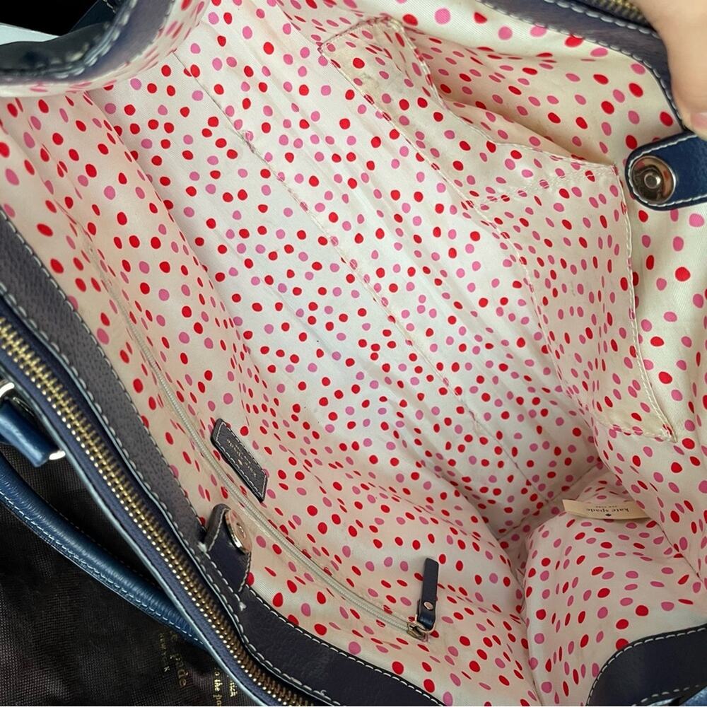 Kate Spade Blue Leather Wellesley Quinn Tote Bag - Picture 7 of 8